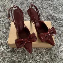 Sapatos De Festa Para Mulheres Com Salto Alto E Fivela No Tornozelo Em Forma De Borboleta