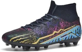 Sapatos de futebol para jovens, futebol juvenil, pontas longas, couro e borracha Sapatos de futebol para jovens, futebol juvenil, pontas longas, couro e borracha