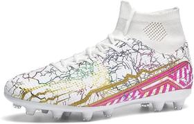 Sapatos de futebol para jovens, futebol juvenil, pontas longas, couro e borracha