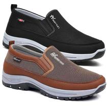 Sapatos De MeiaIdade E Idosos De Malha Respirável Confortável Para Caminhadas Passeio Casuais Viagem Esportiva kit 2 pares