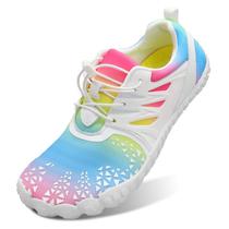 Sapatos de natação L-RUN para mulheres com os pés descalços, para caminhada aquática, brancos