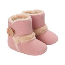 Sapatos De Pelúcia De Inverno Para Bebês De 0 a 18 Meses, Botas De Algodão Com Nó De Borboleta, Sola