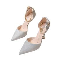 Sapatos De Salto Alto Com Tira De Pérolas Prateadas Para Mulheres, Moda Para Casamentos E Festas Sapatos De Salto Alto Com Tira De Pérolas Prateadas Para Mulheres, Moda Para Casamentos E Festas