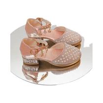 Sapatos De Salto Alto De Couro Com Pingentes De Glitter E Strass Para Meninas, Moda Princesa Para