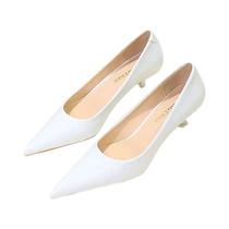 Sapatos De Salto Alto De material sintético Vermelho Nude Para Mulheres, Salto De 4,5cm, Bico Fino,