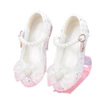 Sapatos De Salto Alto Estilo Princesa Brancos Para Meninas, Sapatos De Couro Para Primavera E Outono