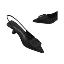 Sapatos De Salto Alto Femininos Com Bico Fino, Moda, Decoração Em Metal, Salto Fino, Slingbacks 2025