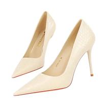 Sapatos De Salto Alto Verde Nude De 10cm Com Ponta Fina Em material sintético Para Mulheres, Ideais Sapatos De Salto Alto Verde Nude De 10cm Com Ponta Fina Em material sintético Para Mulheres, Ideais