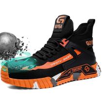 Sapatos de segurança de trabalho com biqueira de aço GUYISASH para homens de corte médio Sapatos de segurança de trabalho com biqueira de aço GUYISASH para homens de corte médio