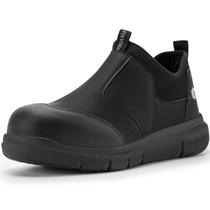 Sapatos de trabalho Safety Toe FitVille Extra Wide Slip on masculinos pretos Sapatos de trabalho Safety Toe FitVille Extra Wide Slip on masculinos pretos