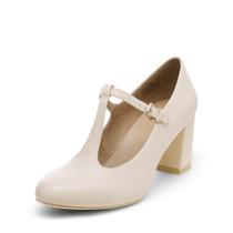 Sapatos DREAM PAIRS DPU211 Salto Grosso Baixo T-Strap Nude Sapatos DREAM PAIRS DPU211 Salto Grosso Baixo T-Strap Nude