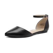 Sapatos DREAM PAIRS Femininos Pretos Slip On Bico Fino Sapatos DREAM PAIRS Femininos Pretos Slip On Bico Fino
