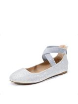 Sapatos DREAM PAIRS Flats Prateados com Glitter e Solado Esticado Tamanho 10 EUA Sapatos DREAM PAIRS Flats Prateados com Glitter e Solado Esticado Tamanho 10 EUA