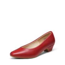 Sapatos DREAM PAIRS Mila Feminino Vermelho Scarpin Baixo com Salto Grosso Sapatos DREAM PAIRS Mila Feminino Vermelho Scarpin Baixo com Salto Grosso