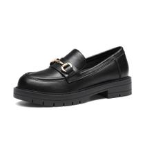 Sapatos DREAM PAIRS Mocassins Plataforma Grossa Pretos para Meninas Sapatos DREAM PAIRS Mocassins Plataforma Grossa Pretos para Meninas
