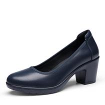 Sapatos DREAM PAIRS Scarpins Salto Bloco Baixo Azul Marinho 7.5W Sapatos DREAM PAIRS Scarpins Salto Bloco Baixo Azul Marinho 7.5W