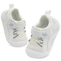 Sapatos FEETCITY Baby First Walking de bico largo brancos de 6 a 12 meses