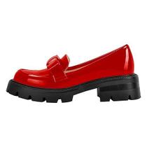 Sapatos femininos Bekoros Platform Chunky, couro envernizado vermelho Sapatos femininos Bekoros Platform Chunky, couro envernizado vermelho