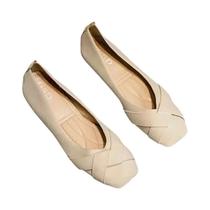 Sapatos Femininos Casuais De Solado Macio Estilo Fada De Primavera Com Bico Quadrado Versáteis E Sapatos Femininos Casuais De Solado Macio Estilo Fada De Primavera Com Bico Quadrado Versáteis E