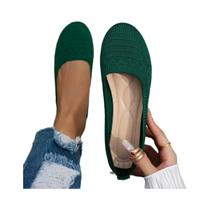 Sapatos Femininos Confortáveis E Respiráveis, Com Bico Redondo, Sem Cadarço, Mocassins Casuais,
