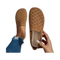 Sapatos Femininos Confortáveis E Respiráveis De Malha Com Design Aberto E Bico Redondo, Slip-On, Sapatos Femininos Confortáveis E Respiráveis De Malha Com Design Aberto E Bico Redondo, Slip-On,