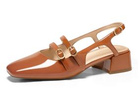 Sapatos femininos Coutgo Mary Jane Chunky de salto baixo marrons tamanho 7 Sapatos femininos Coutgo Mary Jane Chunky de salto baixo marrons tamanho 7