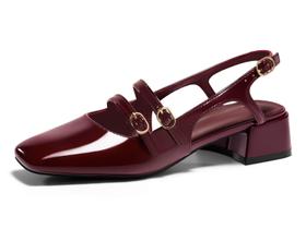 Sapatos femininos Coutgo Mary Jane Chunky, salto baixo, vermelho escuro 8,5 Sapatos femininos Coutgo Mary Jane Chunky, salto baixo, vermelho escuro 8,5