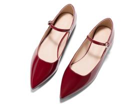 Sapatos femininos Coutgo Mary Jane Flats, cor de vinho, tamanho 9,5 Sapatos femininos Coutgo Mary Jane Flats, cor de vinho, tamanho 9,5