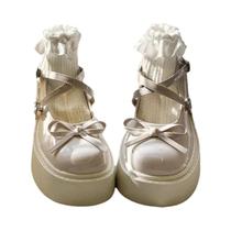 Sapatos Femininos De Salto Grosso Com Plataforma E Bico Redondo Estilo Mary Jane Para Estudantes