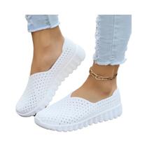 Sapatos Femininos De Tecido Leve E Plano, Tamanho Grande, Sola Macia, Moda Esportiva, Com Recortes,