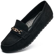 Sapatos femininos DeyaShopin Loafer Slip On Black Velvet 7
