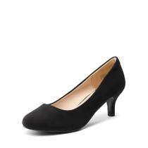 Sapatos Femininos DREAM PAIRS Scarpin de Salto Baixo Preto em Camurça 38