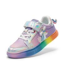 Sapatos femininos DREAM PAIRS, tênis infantis Rainbow Storybook, calçados casuais de caminhada escolar para crianças/crianças pequenas, tamanho 12, arco-íris/prata, SDFS2308K