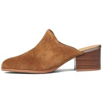 Sapatos femininos Dystralix Chunky Block Heel Mules Brown Suede