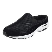 Sapatos Femininos Easy Spirit Traveltime Clog - Camurça Preta/Branca Sapatos Femininos Easy Spirit Traveltime Clog - Camurça Preta/Branca