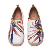 Sapatos femininos em couro de microfibra sem cadarço em crisântemo