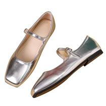 Sapatos femininos Hee Grand Mary Jane, prateados, tamanho 7, confortáveis