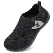 Sapatos femininos LeisFit, largos ajustáveis, pretos para diabéticos, tamanho 6