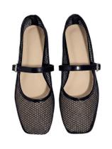 Sapatos femininos Milumia, sapatilhas de balé de malha, bico quadrado, pretos 7,5 Sapatos femininos Milumia, sapatilhas de balé de malha, bico quadrado, pretos 7,5