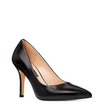 Sapatos femininos Nine West Flax Pump de couro preto tamanho 7,5 Sapatos femininos Nine West Flax Pump de couro preto tamanho 7,5