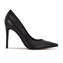 Sapatos femininos Nine West Fresh Pump de couro preto tamanho 7,5 Sapatos femininos Nine West Fresh Pump de couro preto tamanho 7,5
