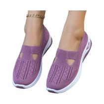 Sapatos Femininos Ortopédicos Confortáveis De Malha Vazada, Estilo Slip-on, Para Caminhada, Casuais,