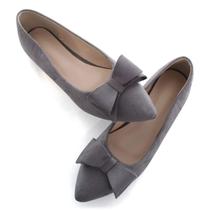 Sapatos femininos SAILING LU com bico fino, cinza, tamanho 4.5