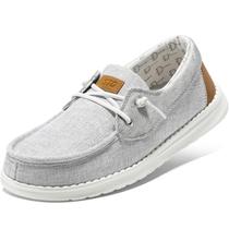Sapatos femininos sem cadarço STQ cinza ferro com suporte de arco, tamanho 7