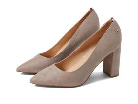 Sapatos Femininos Tommy Hilfiger Abilene Pump - Couro Nobuck Taupe - Tamanho 8