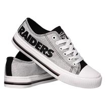 Sapatos FOCO Las Vegas Raiders NFL Glitter, cano baixo, lona, femininos