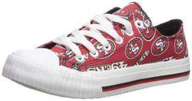 Sapatos FOCO San Francisco 49ers NFL Low Top Repeat Print para mulheres Sapatos FOCO San Francisco 49ers NFL Low Top Repeat Print para mulheres
