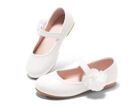 Sapatos Haloumoning Girls Mary Jane Flats brancos para crianças grandes Sapatos Haloumoning Girls Mary Jane Flats brancos para crianças grandes