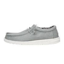 Sapatos HEYDUDE Wally Stretch Canvas cinza claro para homens Sapatos HEYDUDE Wally Stretch Canvas cinza claro para homens
