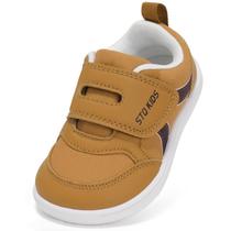 Sapatos infantis STQ KIDS, tamanho 8, marrons, biqueira larga, antiderrapantes Sapatos infantis STQ KIDS, tamanho 8, marrons, biqueira larga, antiderrapantes